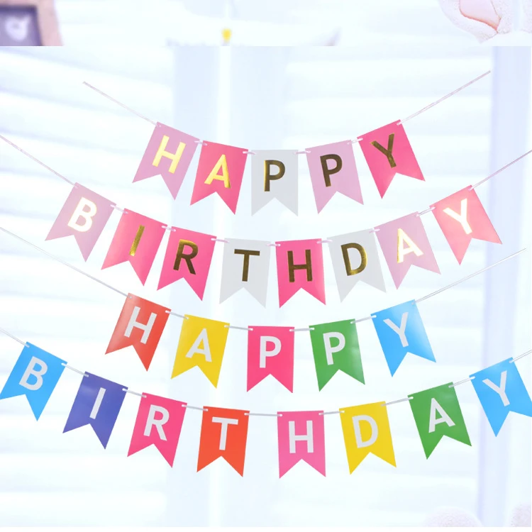  Nicro Happy Birthday Banner Letter Fishtail Party Supplies Festival