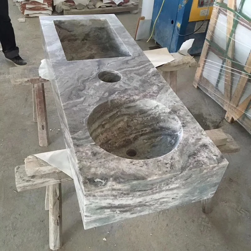 HZX luxury modern white square marble sink volakas white stone bathroom sink toilet sink