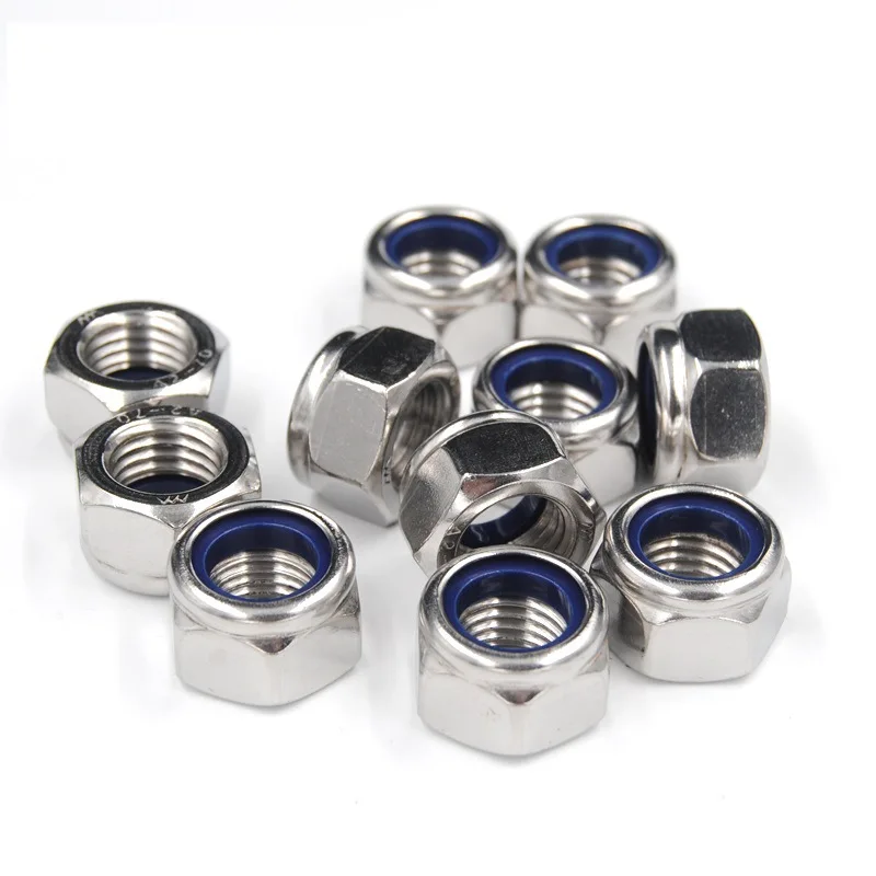 China wholesale stainless steel hexagonal insert 10/32 nylon lock nuts