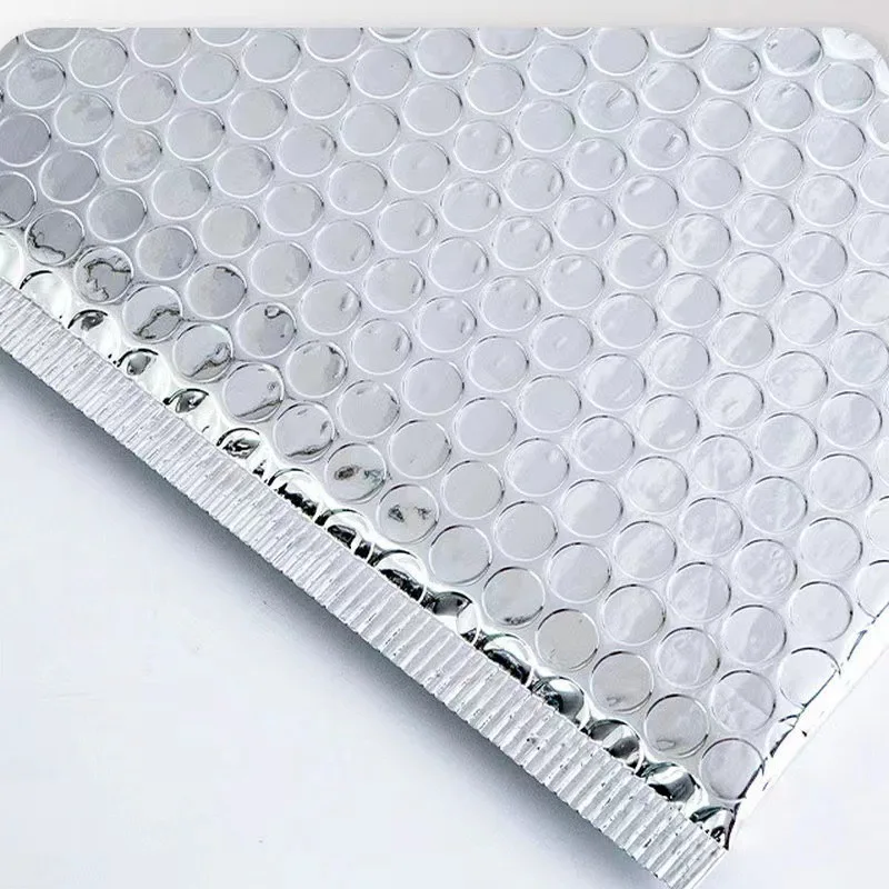 Stock Custom 4x8 6x9 6x10 Biodegradable Compostable Shipping Packaging Holographic Metallic Poly Bubble Mailer Padded Envelope