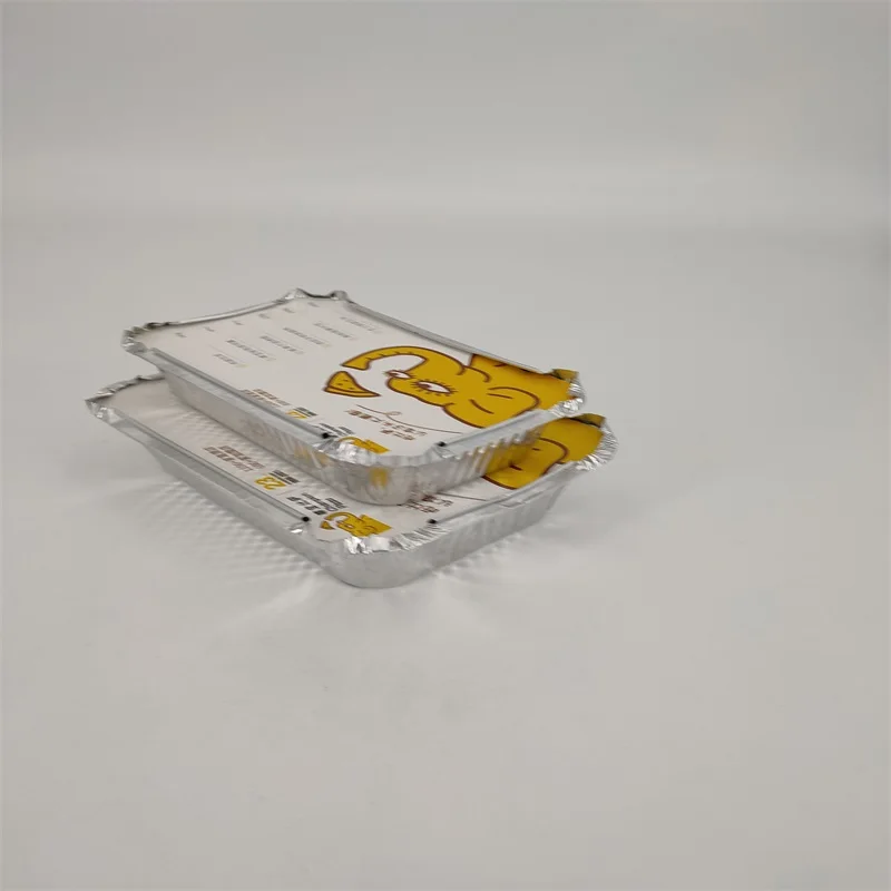 Food grade aluminum foil food containers disposable rectangular small tin foil  baking pans with lids