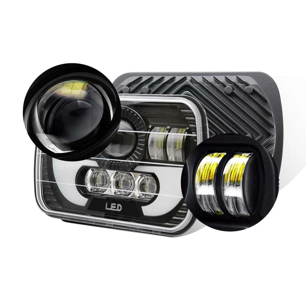 6inch Car led work light square led headlight Hi/Lo Beam led work light with DRL 5x7 offroad headlight