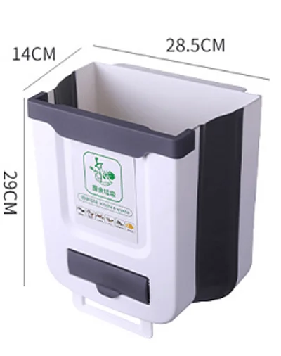 Hanging Trash Can Collapsible Trash Bin For Cabinet Door Kitchen Drawer Bedroom Dorm Room Plastic Waste Bin