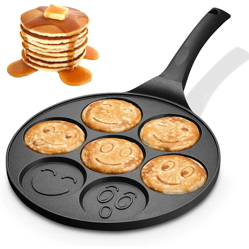 10 5 дюймовая мини антипригарная сковорода для блинов гриль Blini с 7 отверстиями крепированного яйца