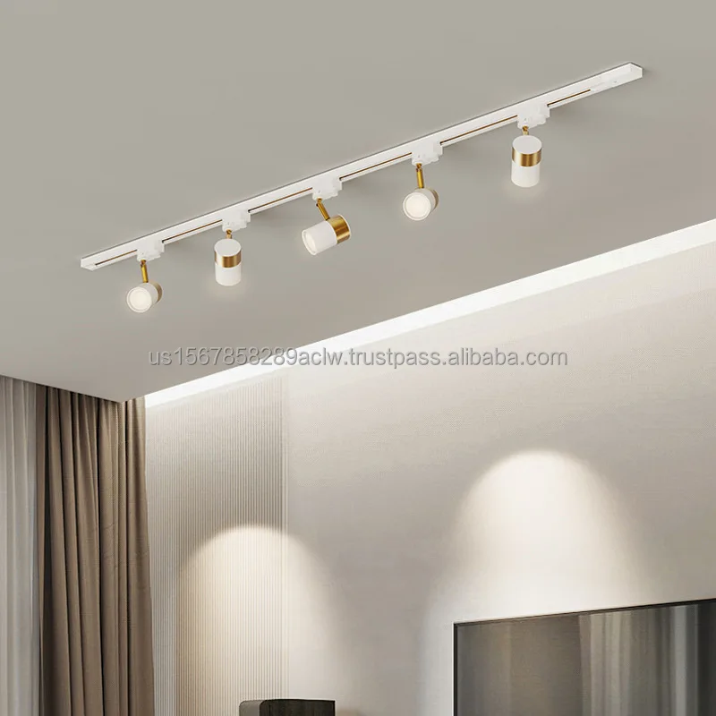 Hidden track strip light LED light track lighting system embedded with surface mounted magnetic absorption track spotlights