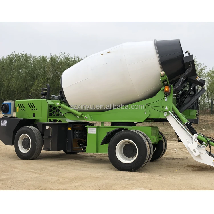 Mixed Concrete Chute Unloading Self Loading Concrete Mixer Car With Auto Weighing Hopper