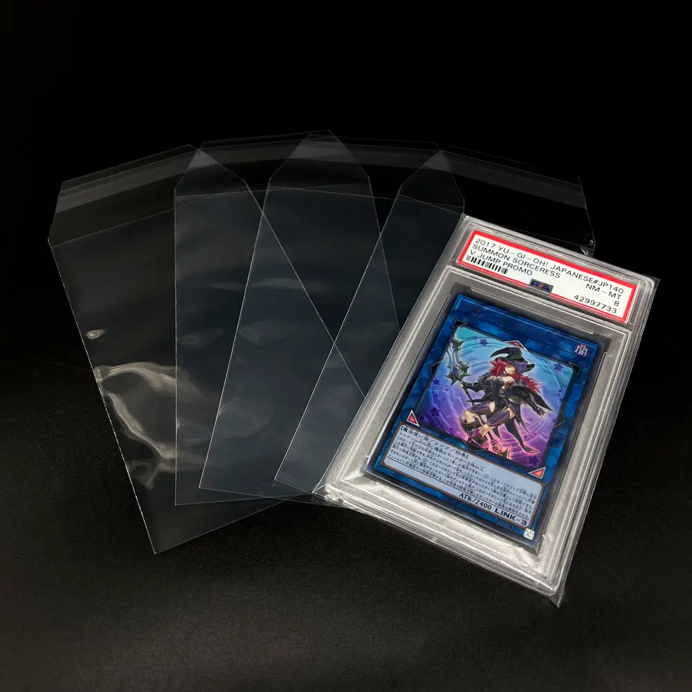 Resealable Crystal Clear PP Plastic Grading Card Sleeves Cover Protector