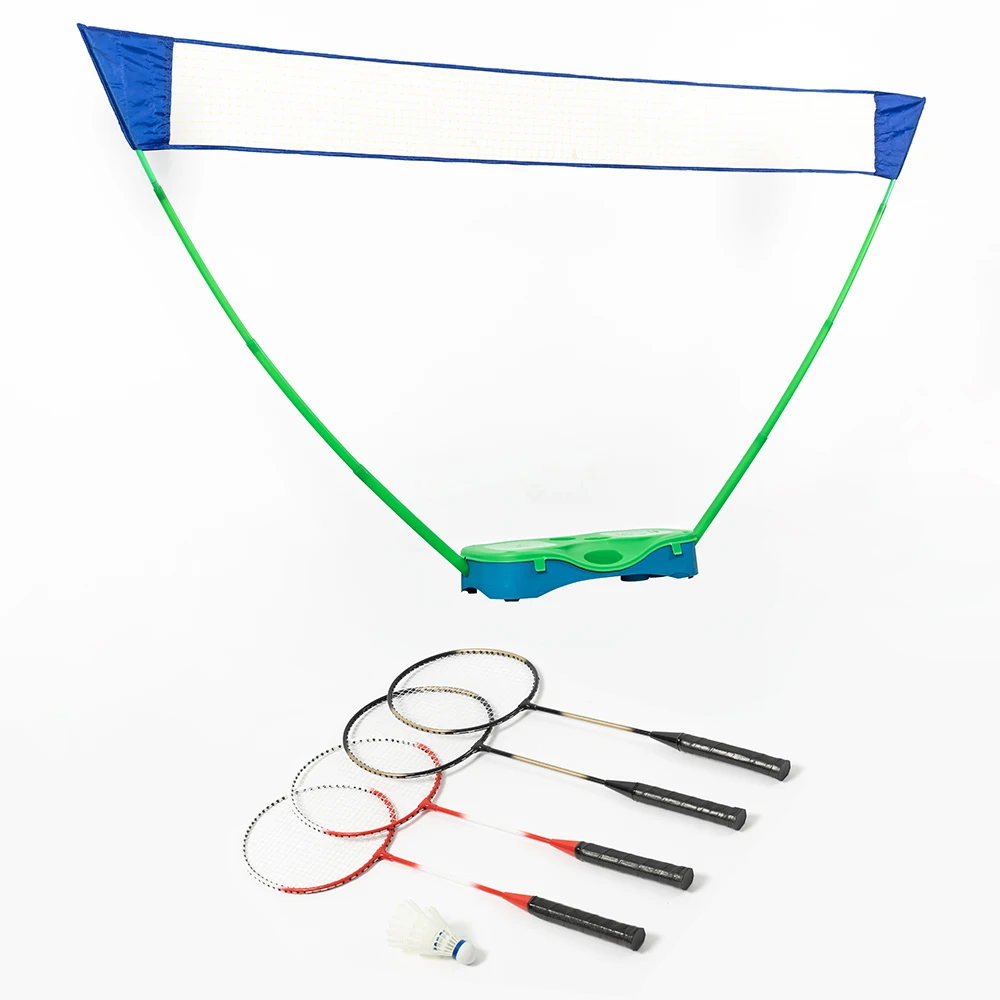 OEM factory wholesale 2/4 badminton racket sets 2 Shuttlecocks steel shaft badminton racquet shuttle racket with net