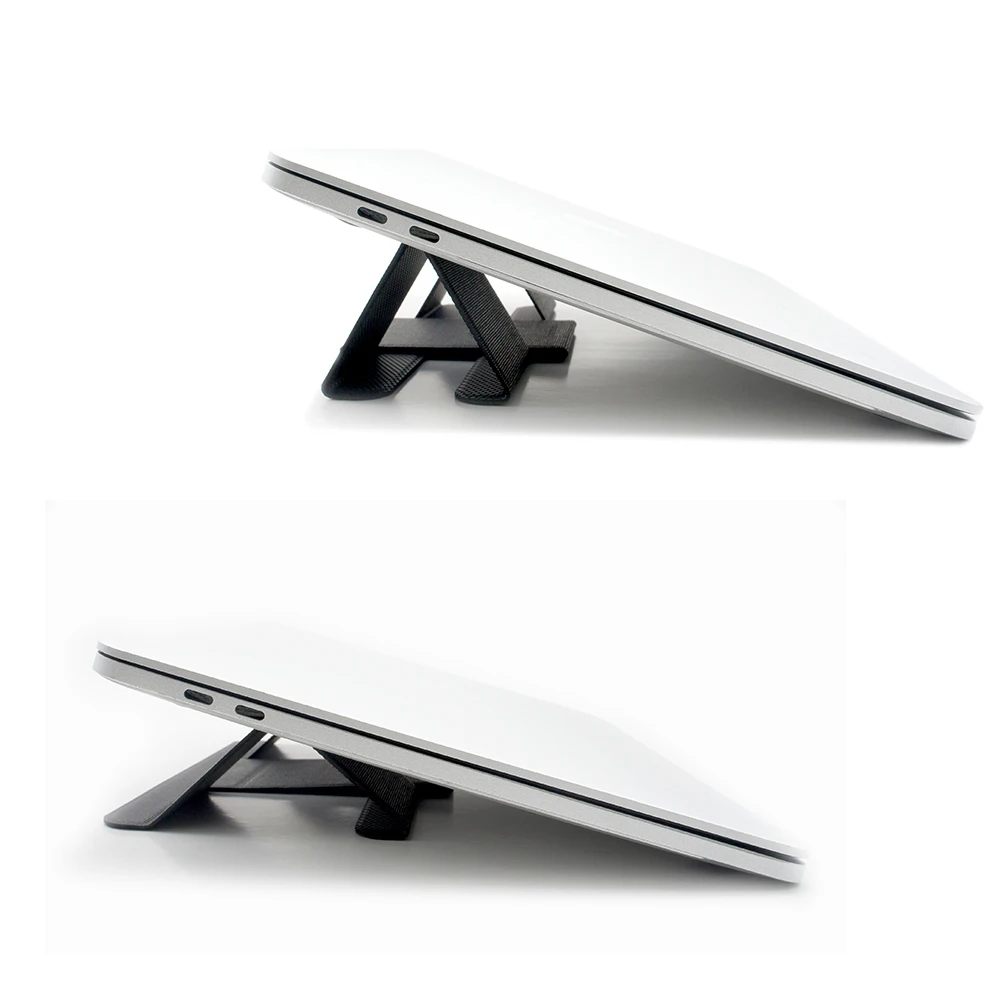 Anti-slide PU Leather Foldable Double Pyramid Laptop Stand for Notebooks