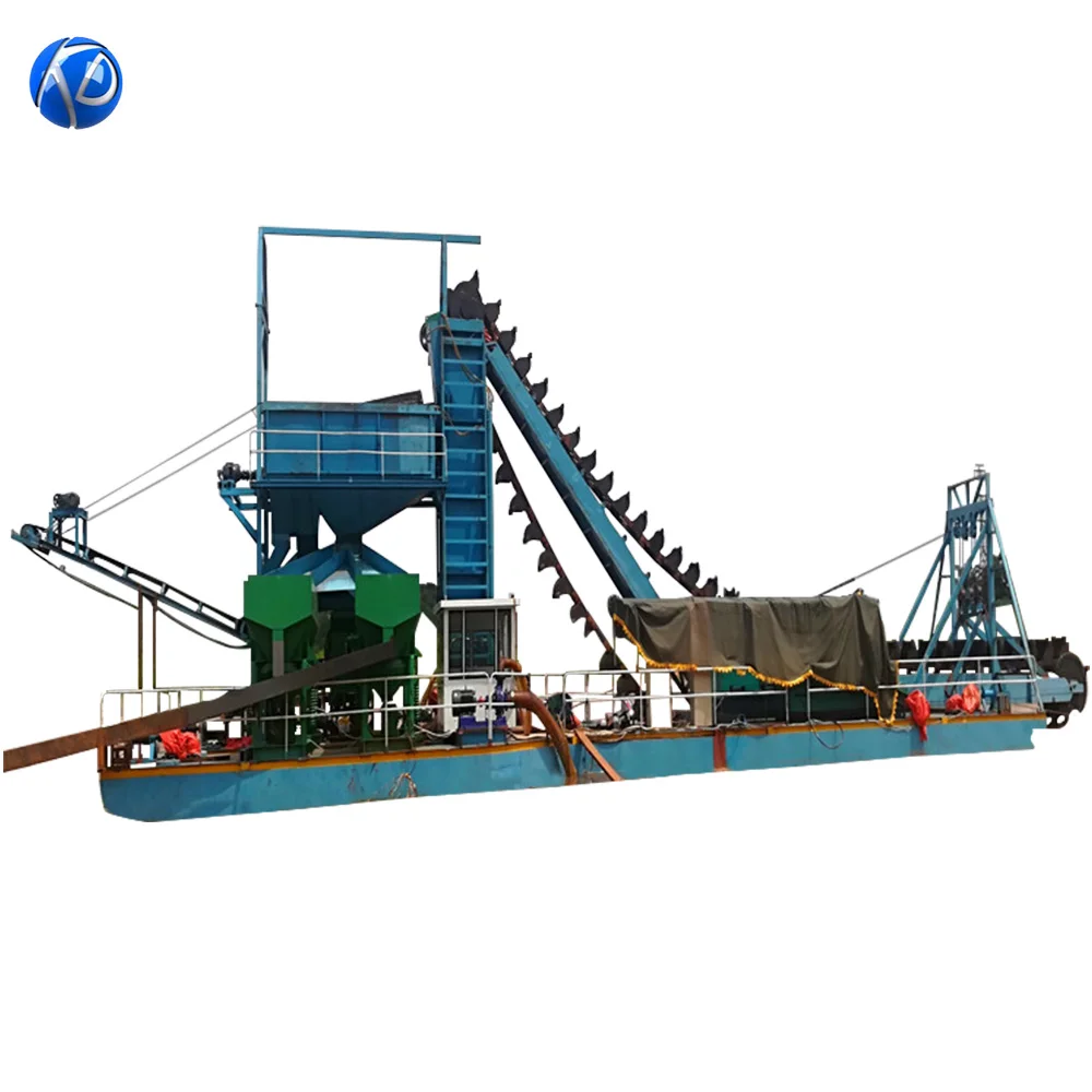 dredging depth10 meter 70m3/h capacity chain bucket gold /diamond dredging boat for sale