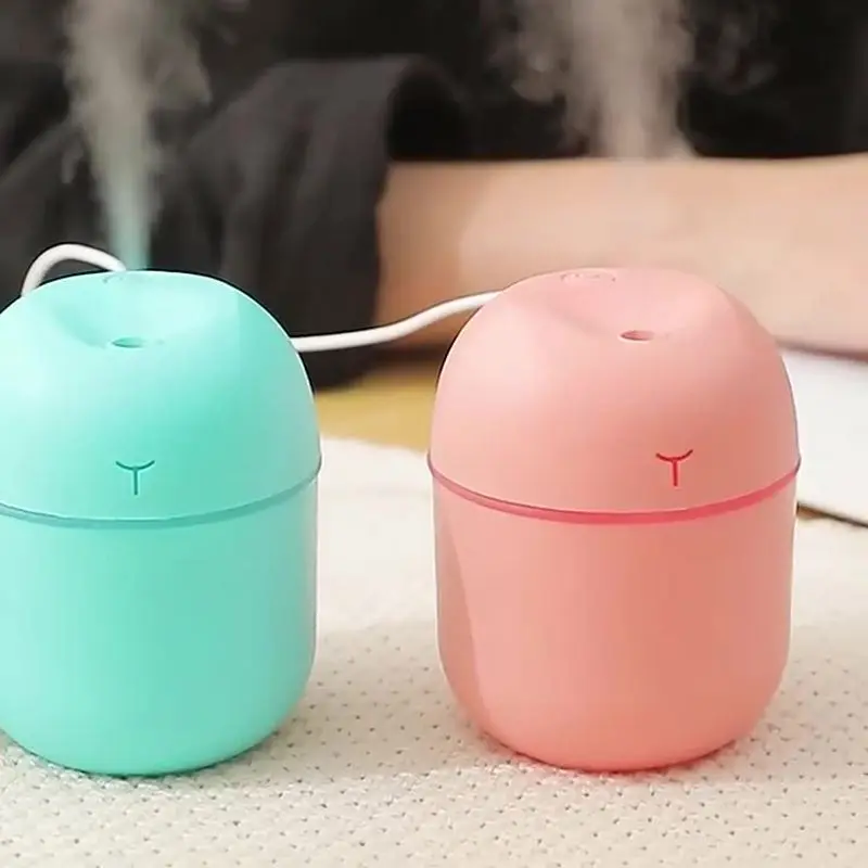 New Ultrasonic Mini Air Humidifier, 220Ml Aroma Essential Oil Diffuser For Home Car Usb Fogger Mist Maker With Led Night Lamp