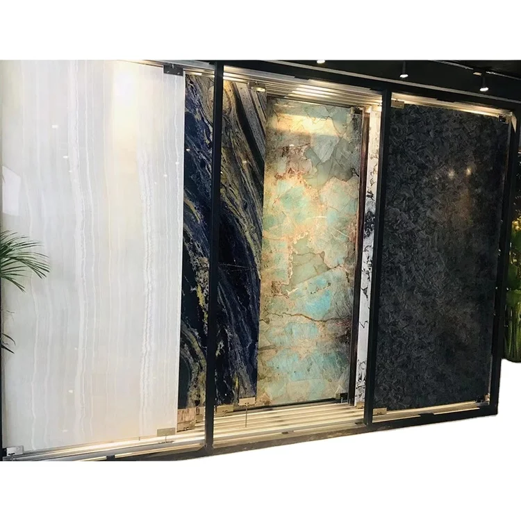 New design polished translucent lighted thin onyx flexible stone veneer sheet for wall