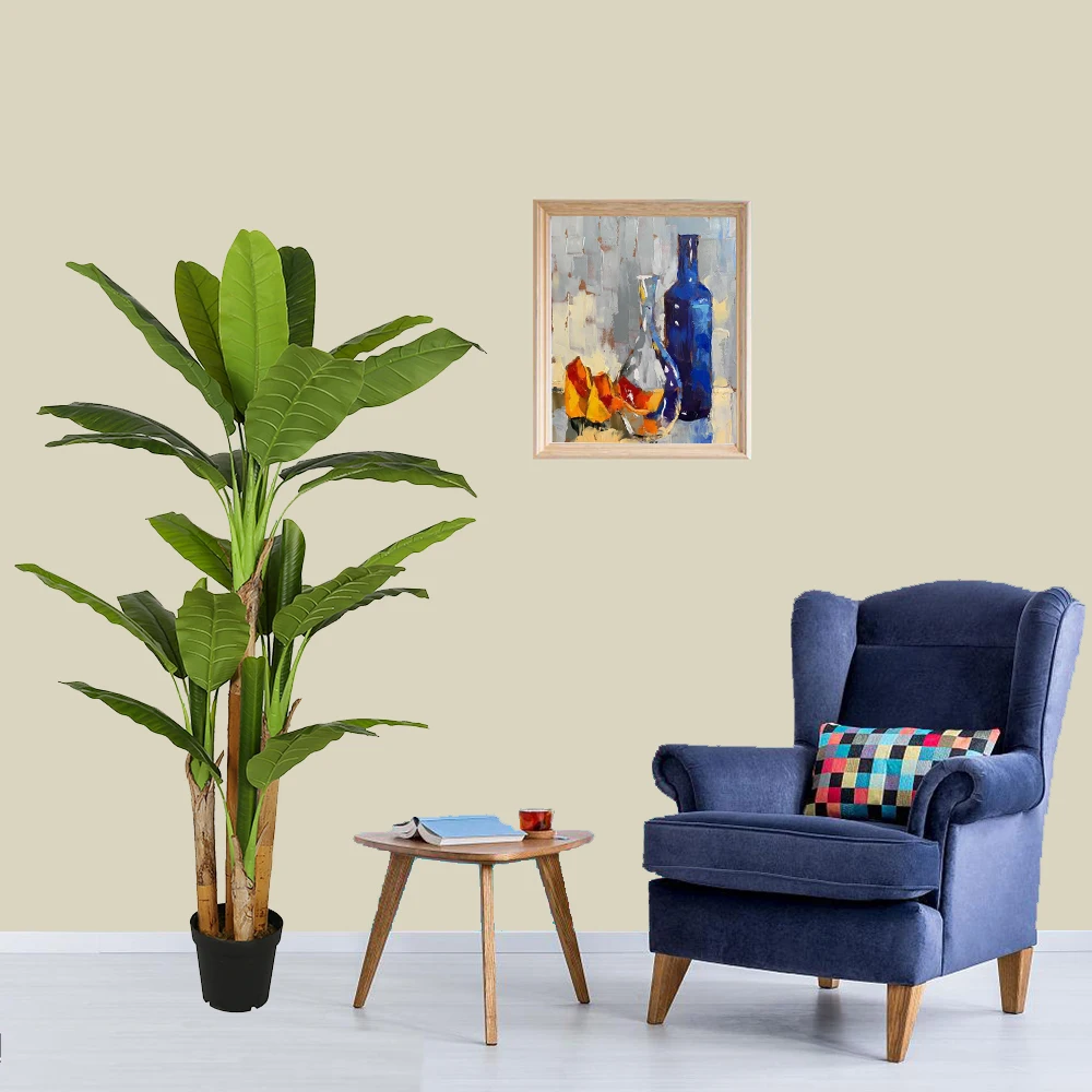 Indoor Home Decor UV Resistant Artificial Banana Tree Simulation Plant Bonsai Artificial Green Plant