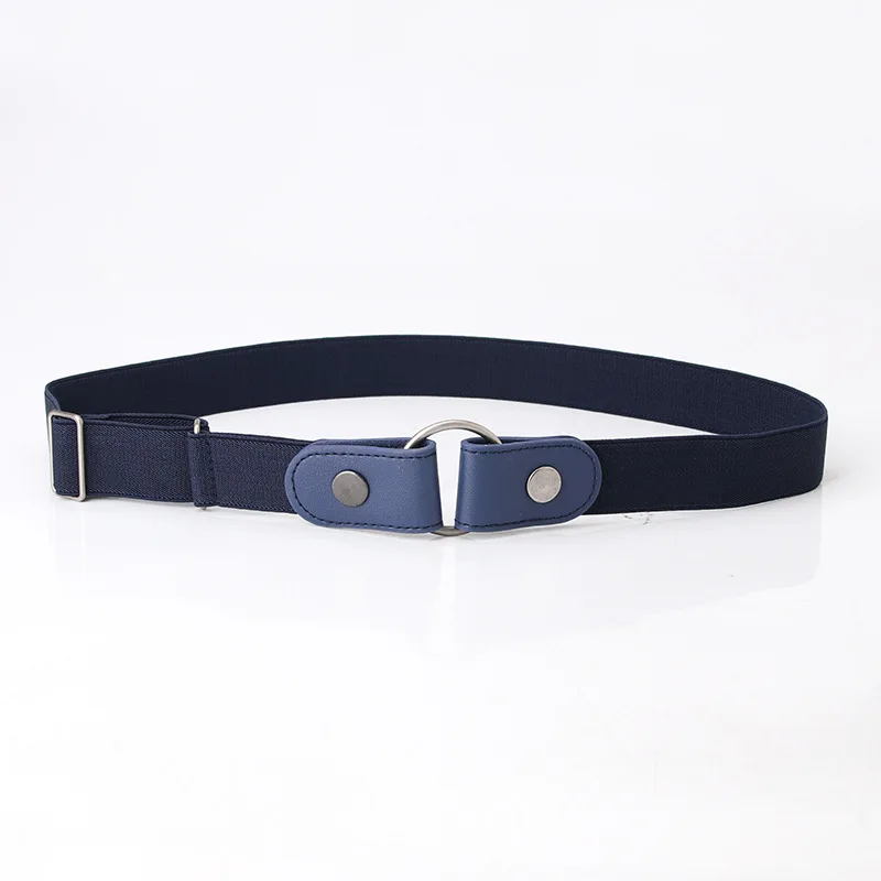 Elastic Band Belt Connection with Metal Buckles for Ladies 6 5cm Width Black Red Blue Dark Pin Color Navy Material