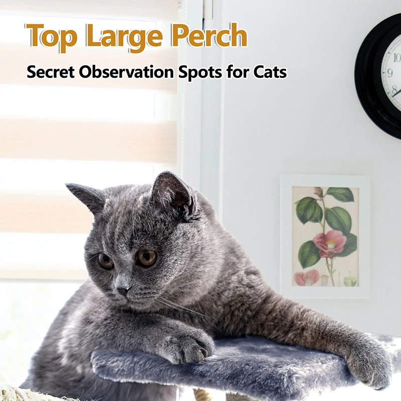 Indoor Cat Activity Center Cats Tree Tower Condo Sisal Scratching Posts Plush Perches Basket Cat Cave Ramp Climbing Frame