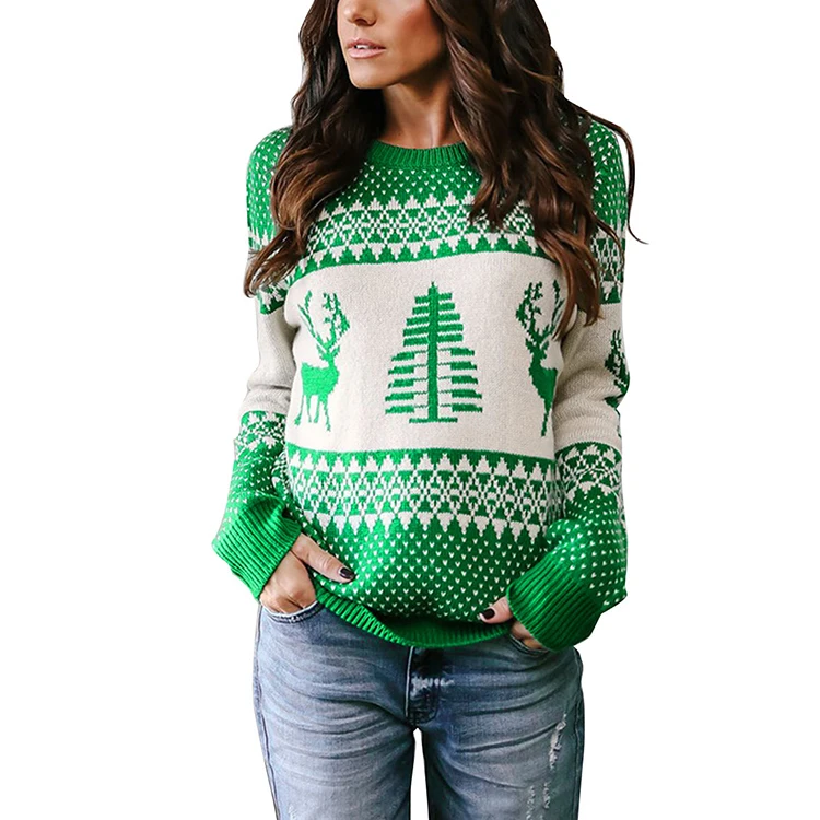 
YH6011 Custom OEM Korean Women Christmas Ugly Stylish Sweater 