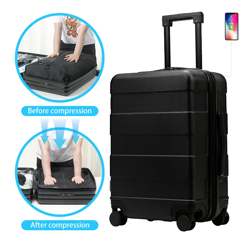 Pailox Air compressed Carry-ons best light carry on luggage Abs Suitcase Set Air compressed luggage