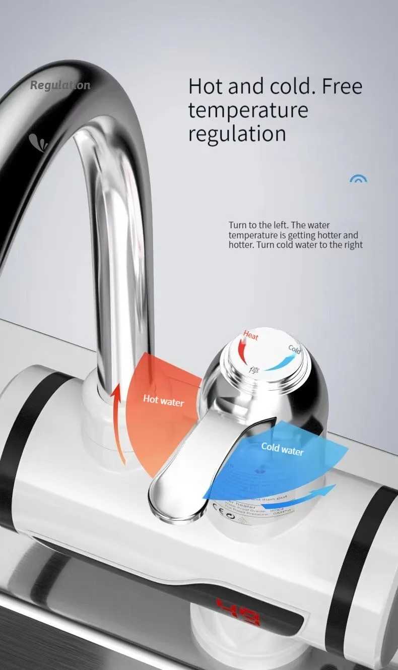 Wholesale Cheap Plastic Tankless 3500W/5500W 110V/220V Hot Water Kitchen Instant Electric Water Heaters With Shower Head