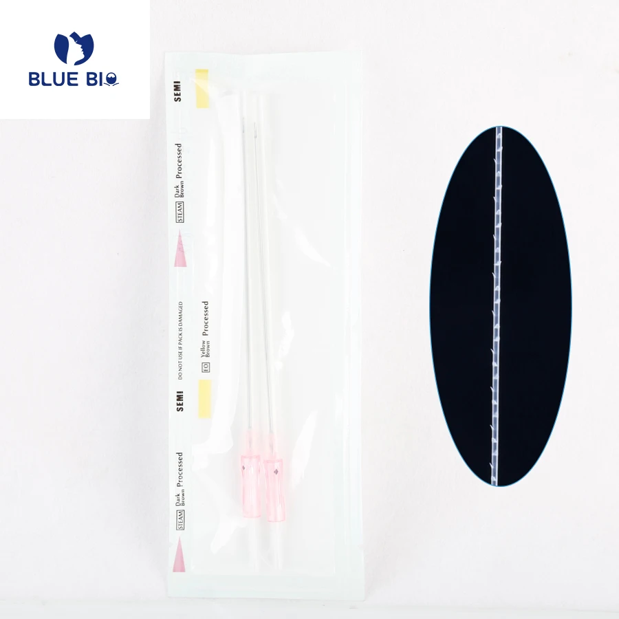 Blue Bio Korean Hot Selling Pcl Canula Thread 19G 60Mm Face Lift Thread Pdo Plla Fio Pcl 3D