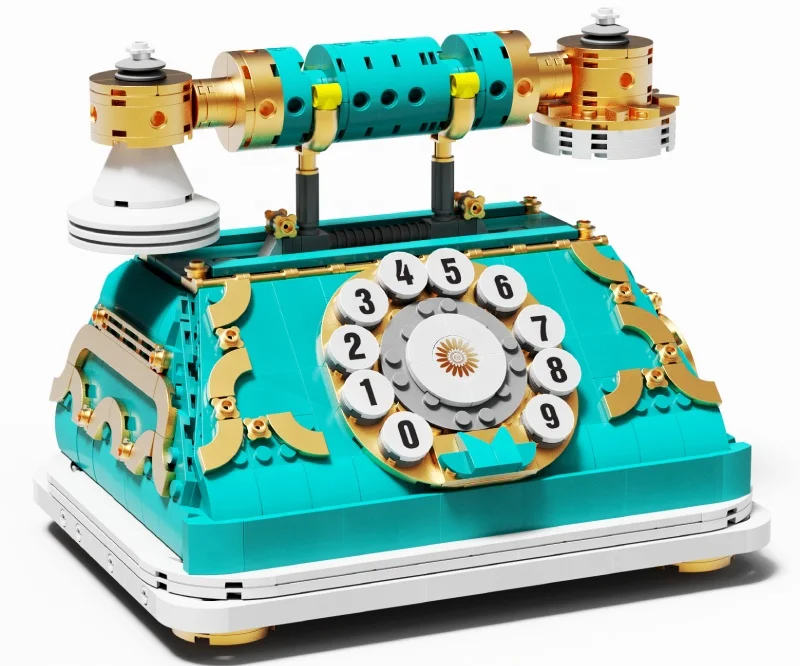 Green Creativity Classic Retro Telephone 859 PCS MOC Building Blocks Model Assembly Brick Toys