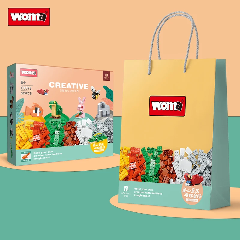 WOMA TOYS Factory Hottest Sale Kids Assembling Building Block Little Brick Construction Toy Preschool Zoo Animal World Forest