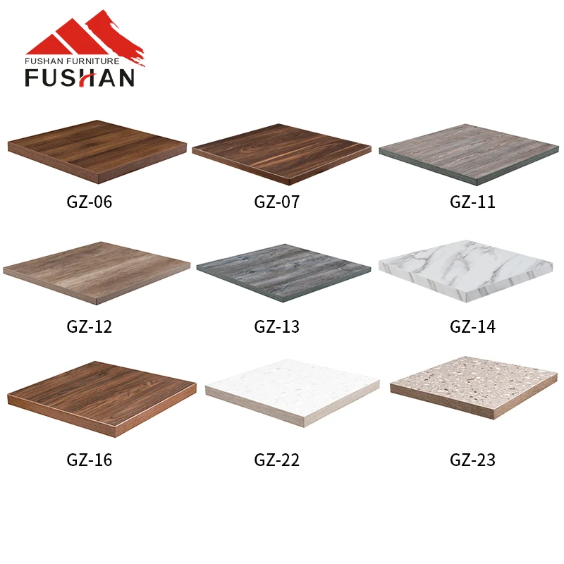 Fushan Modern Restaurant  Square Timber Dining Wood Restaurant Table Top For Coffee Shop