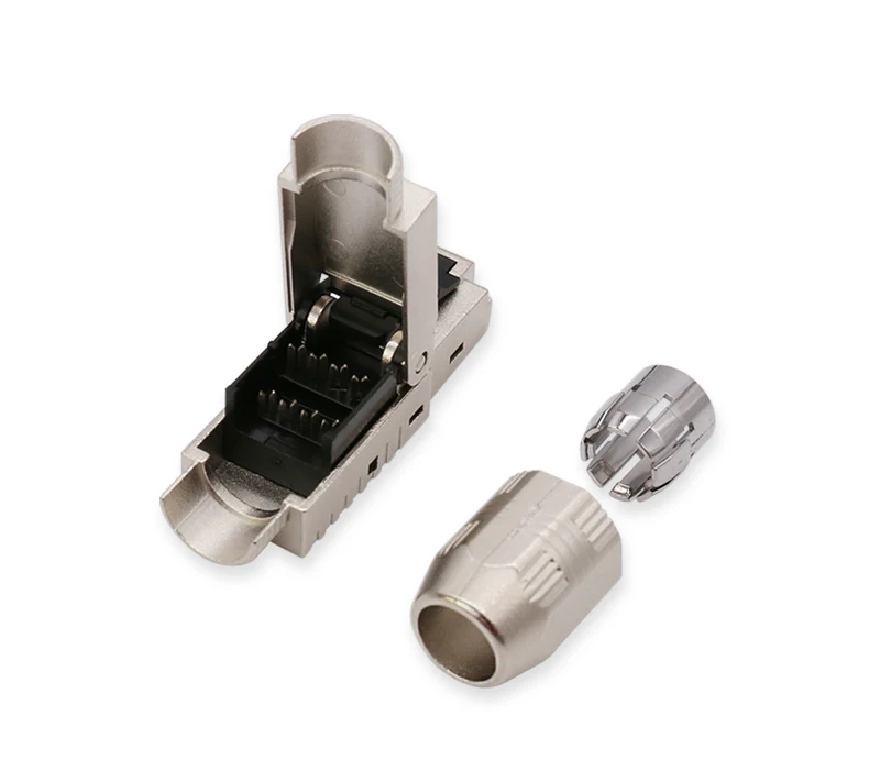 Toolless 8p8c Cat7 CAT8 male connectors tool free shielded modular plug