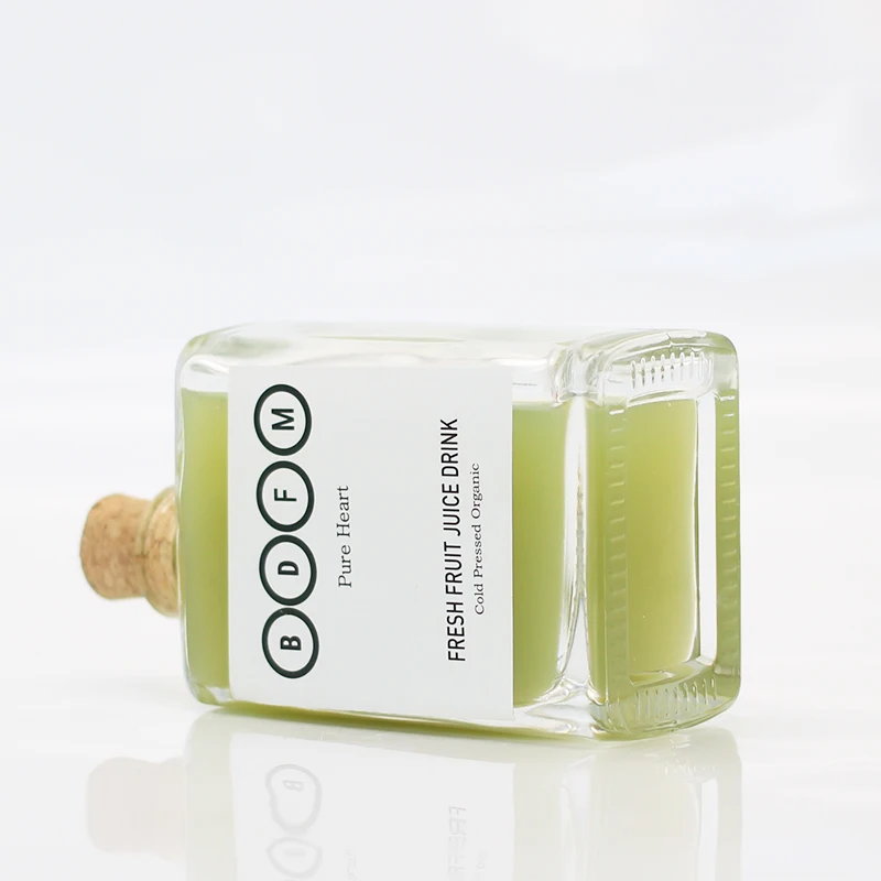 Screen Printing Clear And Frosted Flat Flask Coffee 300ml Glass Bottle For Liquor Wine