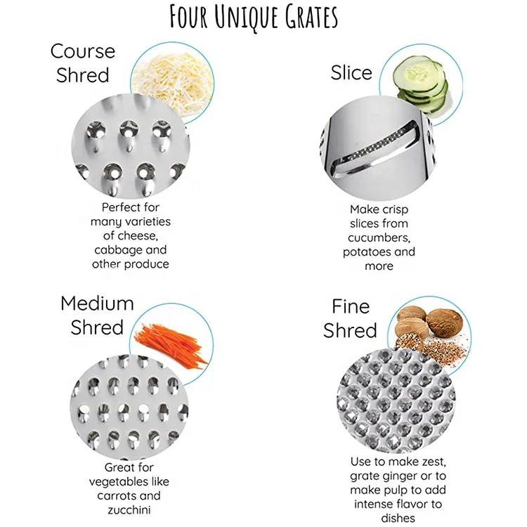 Stainless Steel 4 sided Fruit and Vegetable Grater Cutter For Home Kitchen