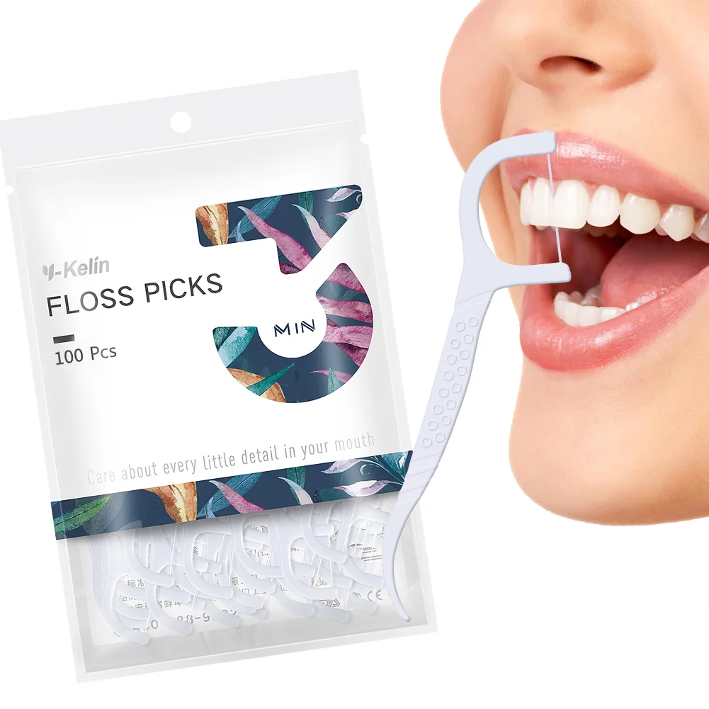 Professional eco-friendly bamboo toothpick dental floss stick