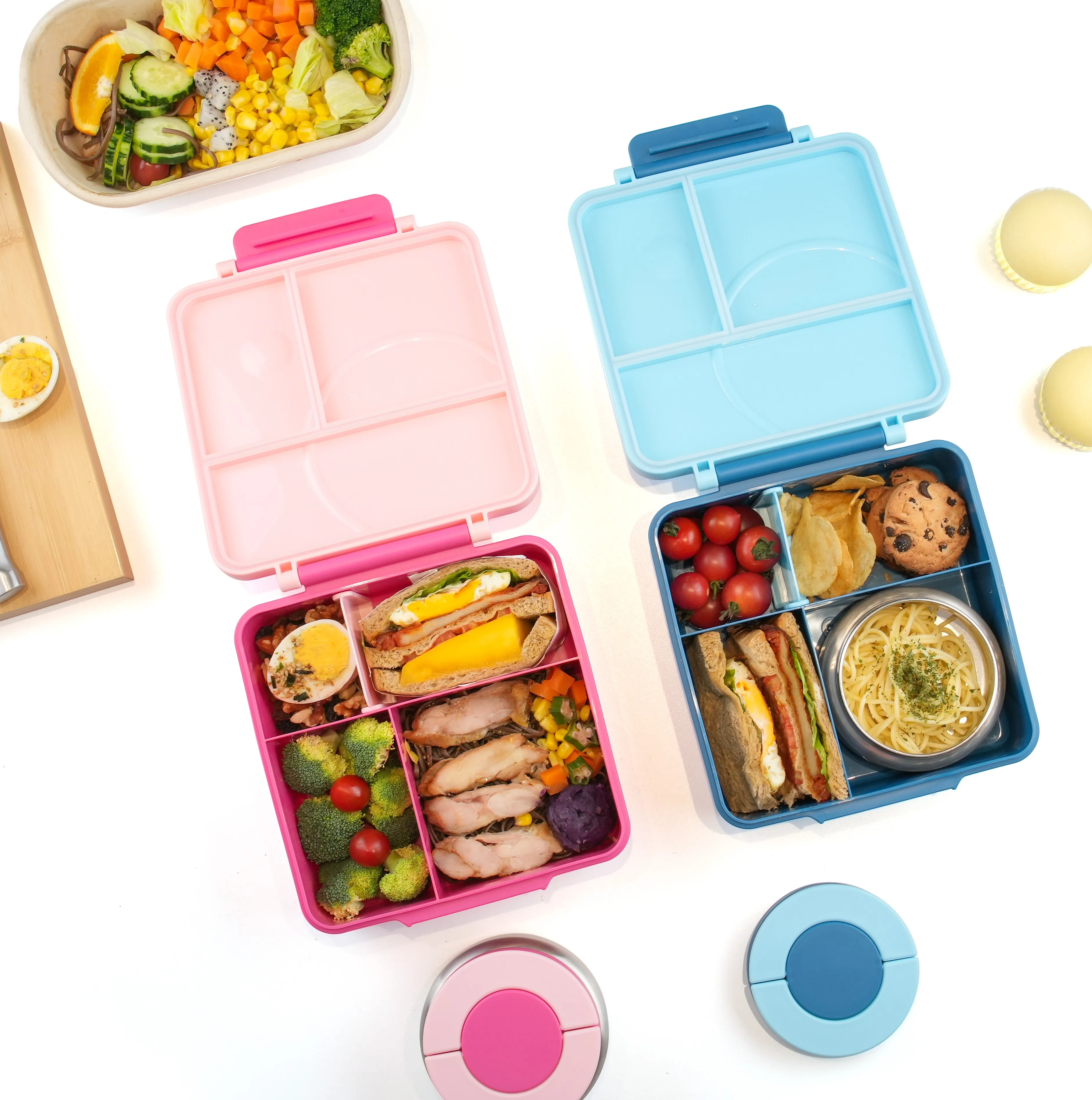 3 Compartment Division Bento Tiffin Box With Cutlery Kids Pp Lunch Box Plastic Children Kids Bpa Free Food