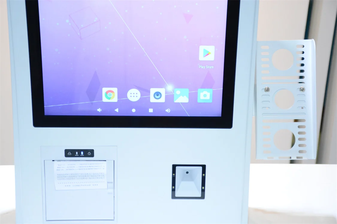 OEM factory customized 21.5 inch qr code desktop self ordering payment kiosk self service with soft