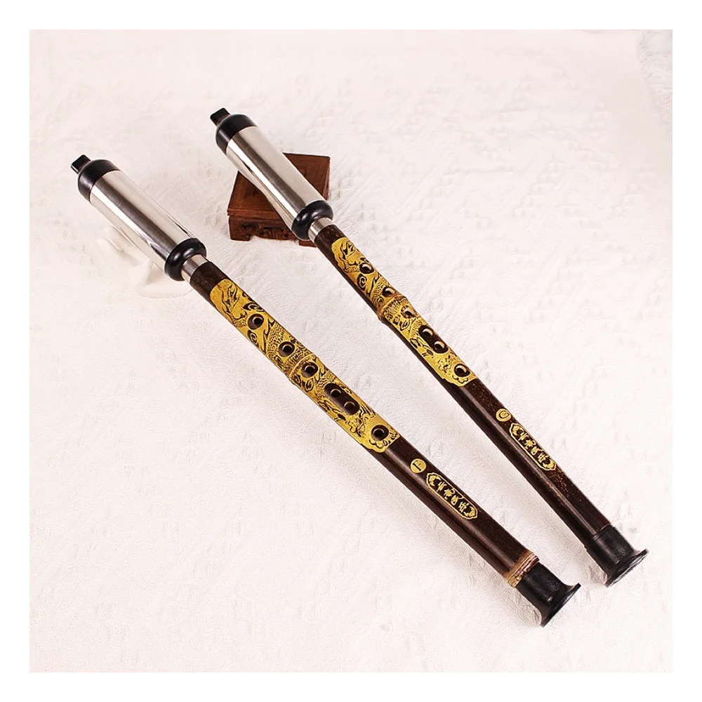 JELO HY-BW-03 Purple Bamboo Bawu Traditional Chinese Handmade Woodwind Instrument with Bawu Bag C/bF/G/F Flute Scale