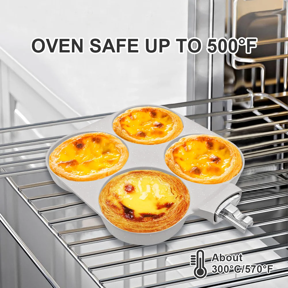 Factory Wholesale Customizable Non-Stick 4 Cup Egg Skillets Aluminum Fry Pan Multiple Egg Frying Pan 4 Hole Square