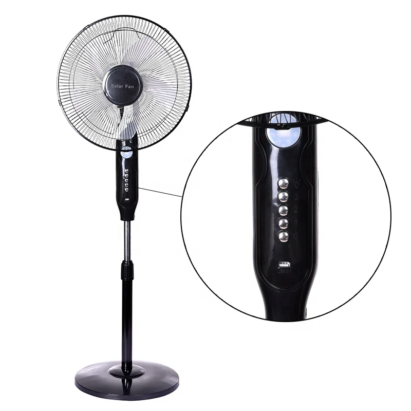 LED Light Battery Solar Pedestal Fan Solar Panel Power Rechargeable Fan in pakistan