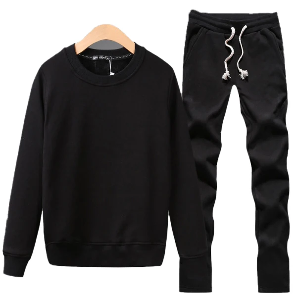 private label thick 100% cotton marron french terry mens sweat track sports wear jogging suit clothing jogger set wholesale