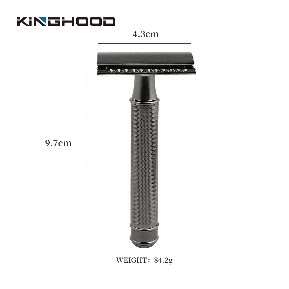 Traditional Design High Quality Mens Copper Metal Handle Double Edge 3 Pieces Shaving Safety Razor