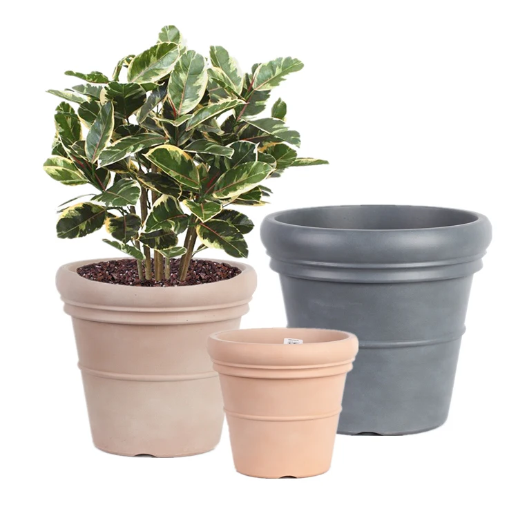 China Cheap Wholesale Modern Small  Large Gold Custom Outdoor Flower Planter Plastic Plant Pots Suppliers