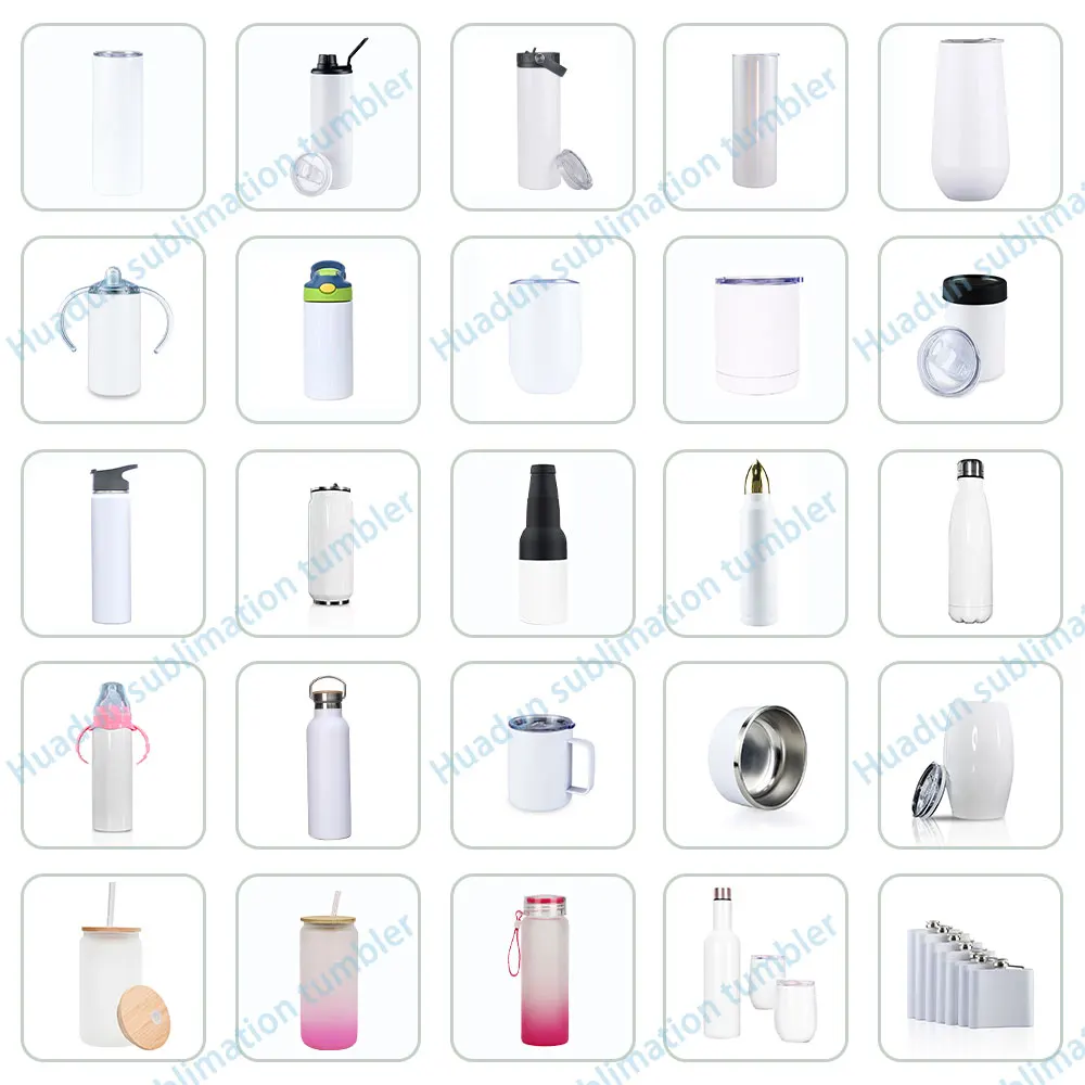 Wholesale double wall sublimation blanks mugs white skinny tumblers straight vasos de acero inoxidable 30oz 20oz 12oz 15oz 22oz