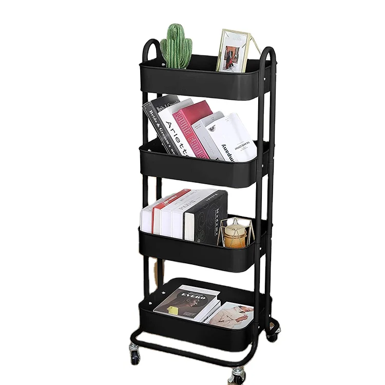 4 уровня Кухонная Тележка остров утилита сетки проволочные полки на колесах для специй тележка для супермаркета