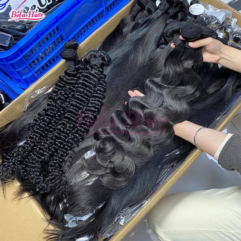 Vietnamese Original Donor Super Double Drawn Cuticle Aligned Human Hair Bundles Raw Indian Temple Hair
