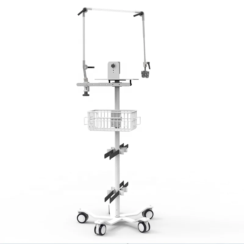 mobile stainless steel aluminum medical trolley with circuit hanger for hospital equipment medical trolley