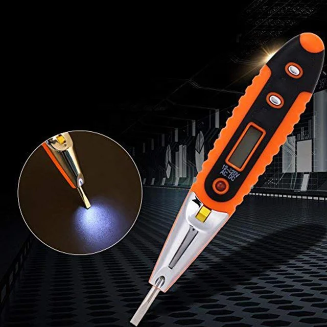 Non-Contact Digital High Voltage Detector Pen Testers 12-1000V home tool with light