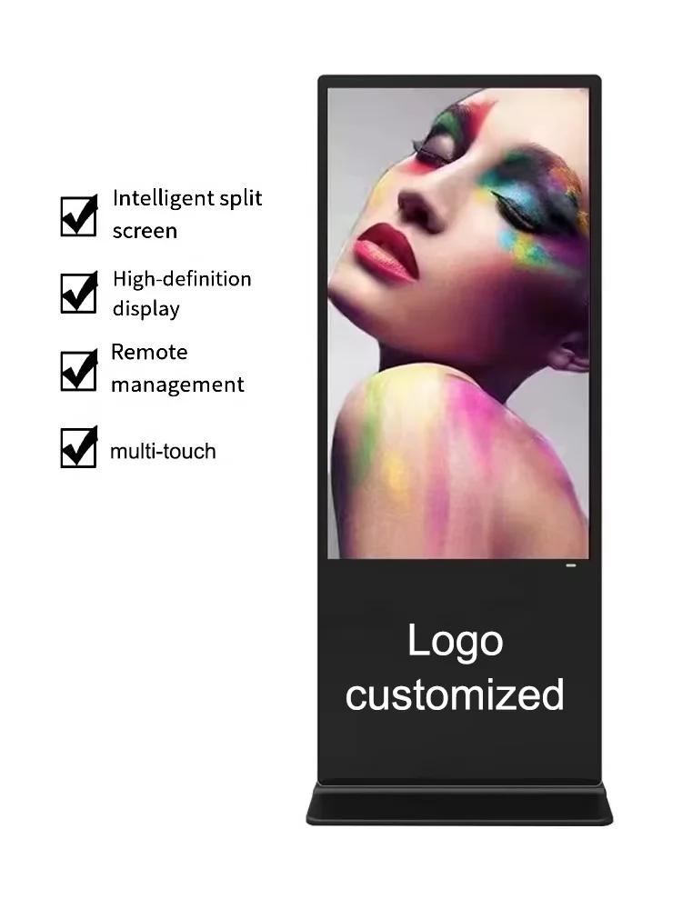 Custom Indoor standalone LCD touch screen slim digital signage  HD 4K interactive network commercial advertising  Display