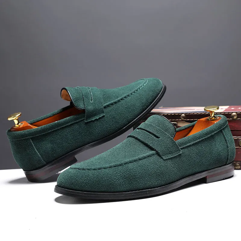 Ample New Arrival Fashion Suede loafers Wedding Driving Leather Moccasin Shoes dress Shoes For Men