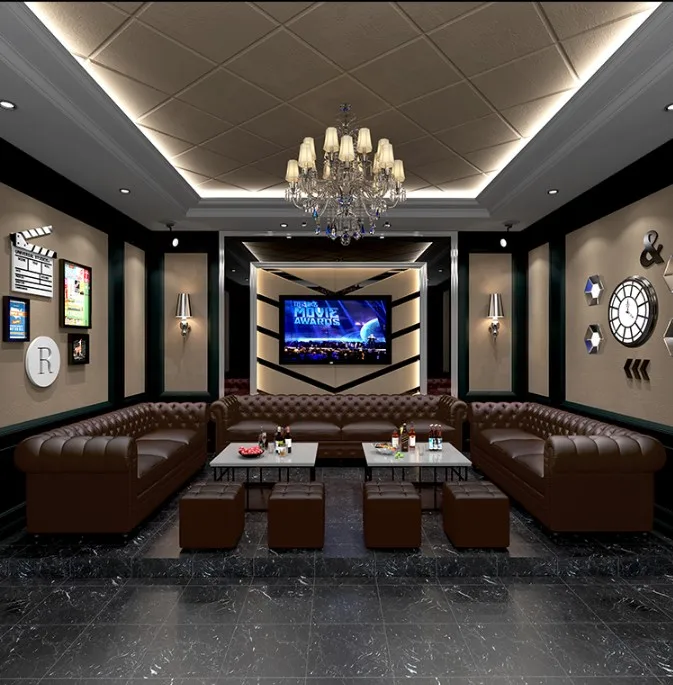 Оптовая продажа Роскошная Клубная мебель стенд диван КТВ лобби открытый бар диван мебель Винтаж