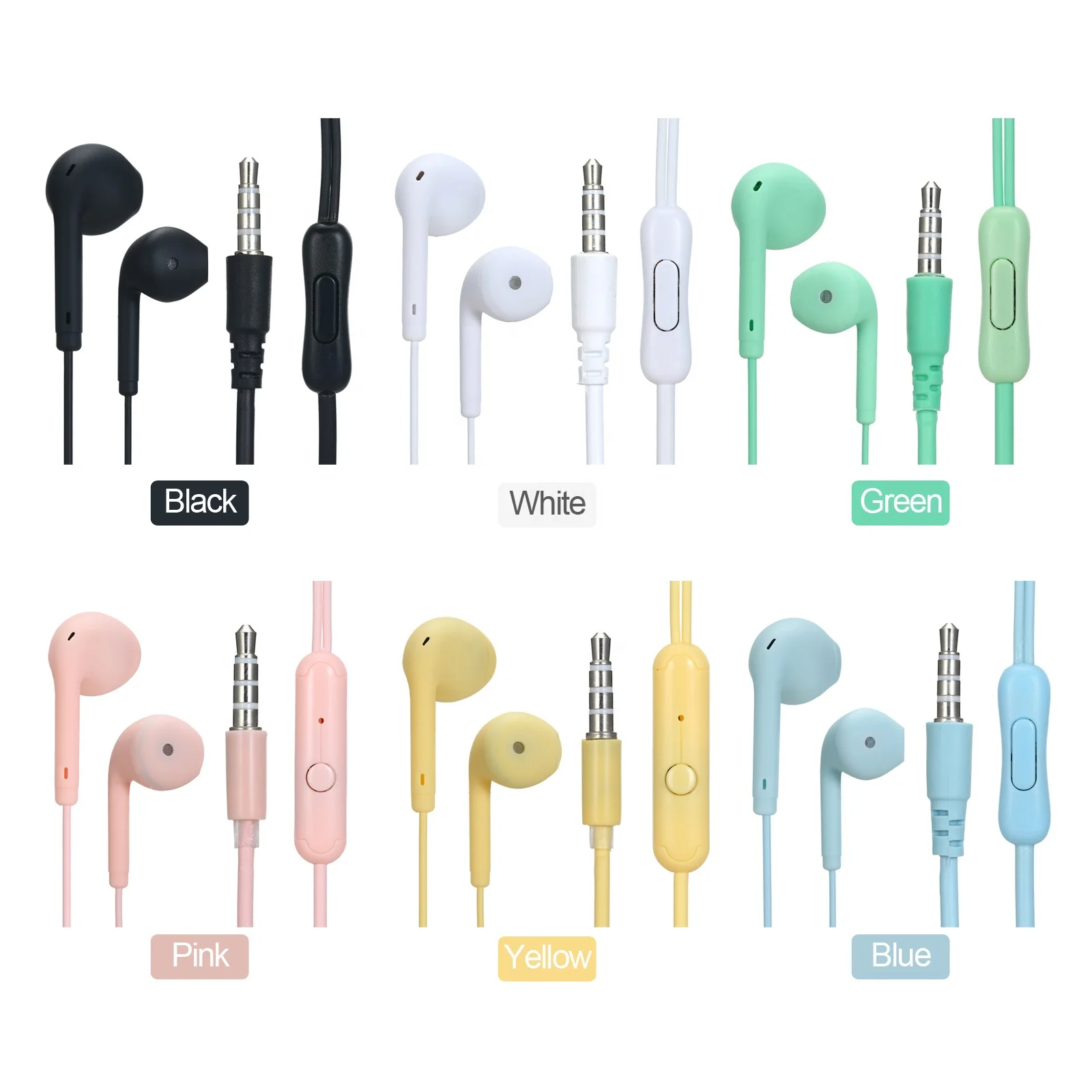 High Quality Earphone In-Ear Headset Heavy Bass Headphone 3.5mm Jack Wired Earphones for Samsung Huawei Xiaomi