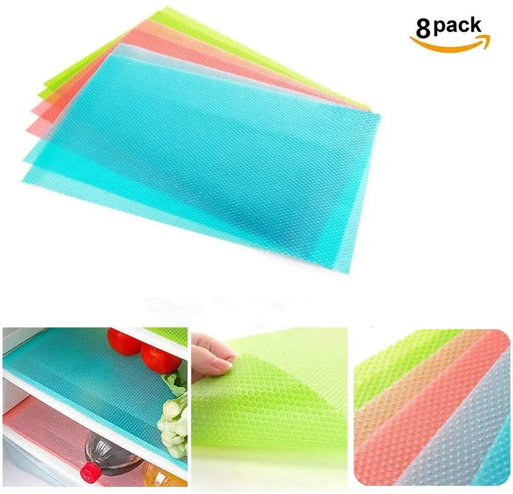 multi-colors silicone material anti skip Fridge Refrigerator Drawers Mats 4pcs set