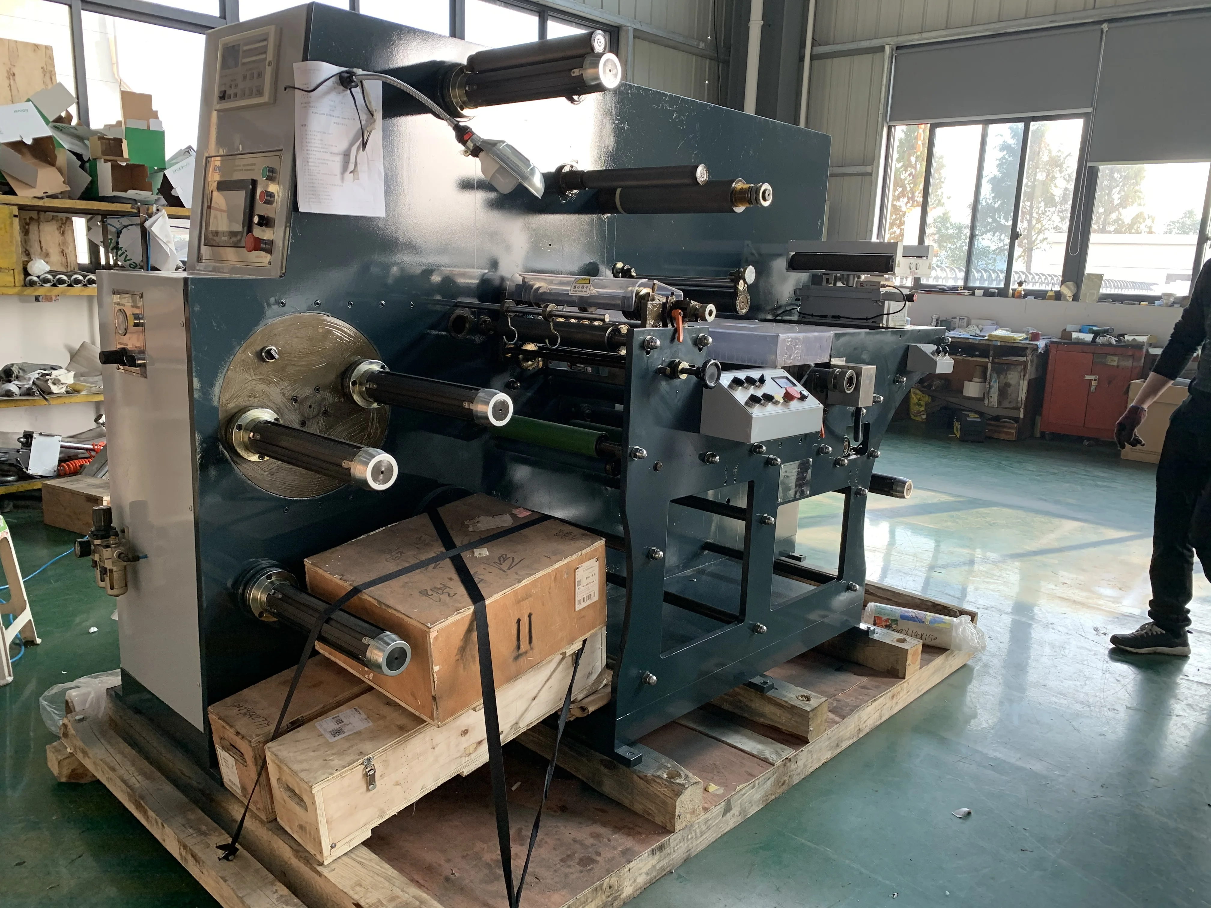 GP-320YH high speed rotary die cutting machine with turret rewinder