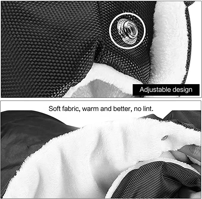 Wholesale Warm Waterproof Stroller Gloves Windproof Thick Black Baby Stroller Hand Muff for Winter